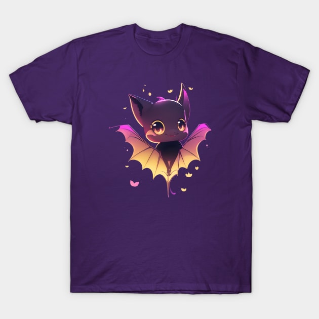 Cute Cartoon Bat T-Shirt by Bijoutopia